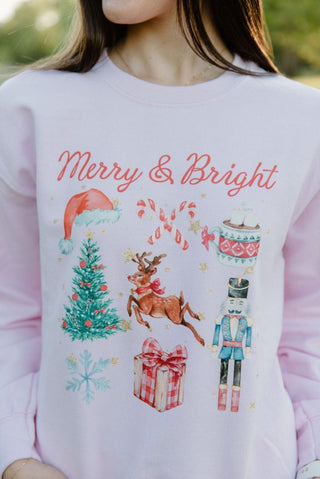 Pink Merry & Bright Sweatshirt | Select Trends Boutique