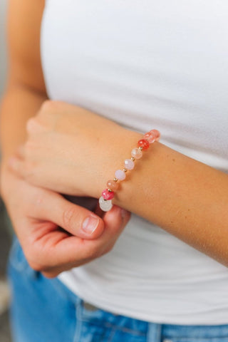 Pink & Red Beaded Bracelet | Select Trends Boutique