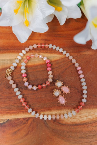 Pink & Red Beaded Necklace | Select Trends Boutique