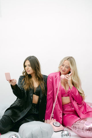 Pink Satin Blazer - Select Trends Boutique