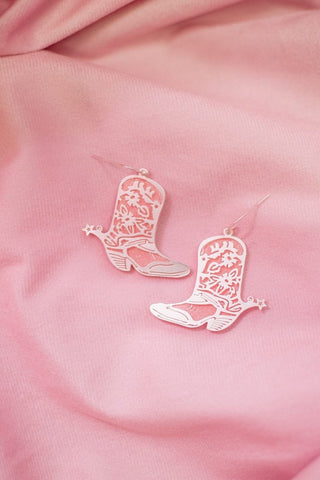 Pink & Silver Cowgirl Earrings | Select Trends Boutique