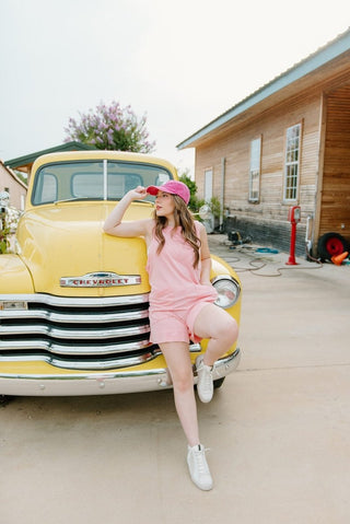 Pink Sleeveless T-Shirt Romper - Select Trends Boutique