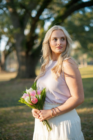 Pink Sparkly Ribbed Sleeveless Top - Select Trends Boutique