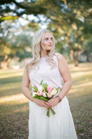 Pink Sparkly Ribbed Sleeveless Top | Select Trends Boutique