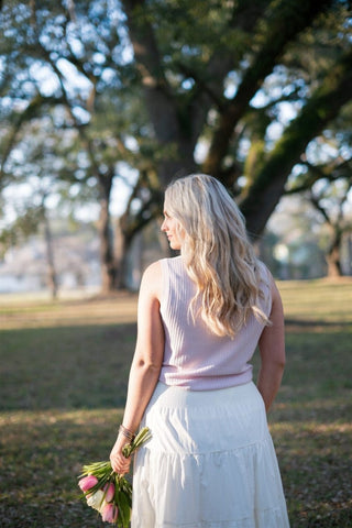 Pink Sparkly Ribbed Sleeveless Top - Select Trends Boutique