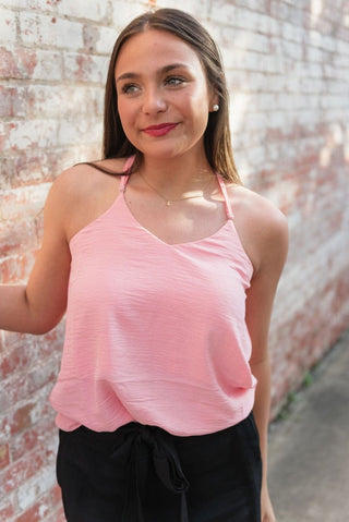 Pink V - Neck Flowy Sleeveless Cami | Select Trends Boutique