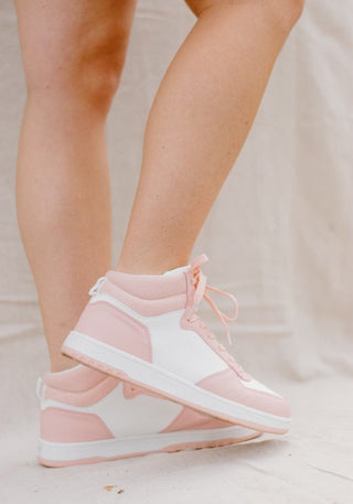 Pink & White High-Top Sneakers from Select Trends Boutique