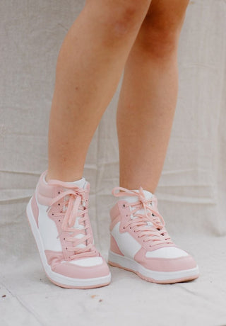 Pink & White High-Top Sneakers from Select Trends Boutique