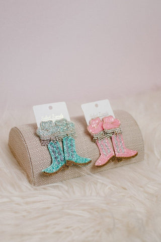 Pink/Silver Cowgirl Earrings | Select Trends Boutique