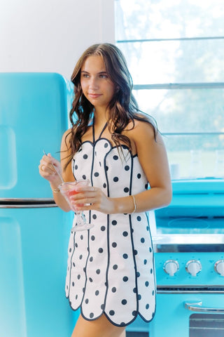 Polka Dot Scallop Halter Dress | Select Trends Boutique