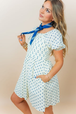 Polka Dot Short Sleeve Babydoll Dress | Select Trends Boutique