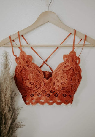 Pumpkin Lace Me Up Bralette | Select Trends Boutique