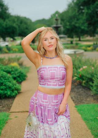 Purple Abstract Maxi Skirt Set | Select Trends Boutique