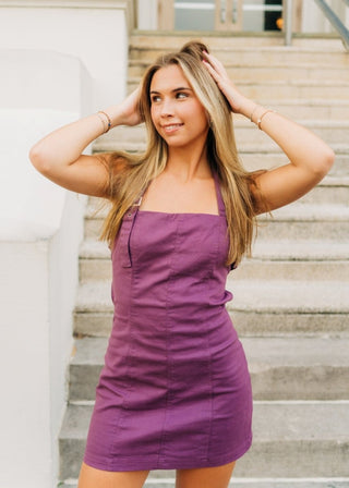 Purple Back Buckle Mini Dress | Select Trends Boutique