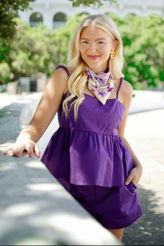 Purple Beaded Detail Short Set | Select Trends Boutique