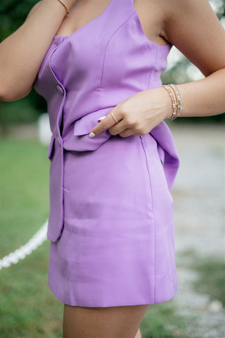 Purple Button Up Sleeveless Romper