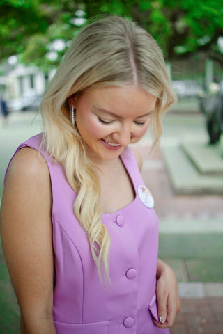 Purple Button Up Sleeveless Romper | Select Trends Boutique