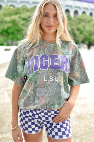 Purple Checkered Frayed Hem Shorts | Select Trends Boutique