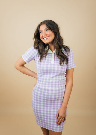 Purple Checkered Knit Skirt Set | Select Trends Boutique