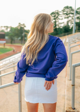 Purple Coquette Football Crewneck | Select Trends Boutique