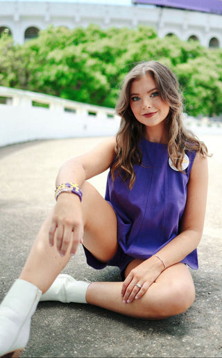 Purple Denim Top & Short Set | Select Trends Boutique
