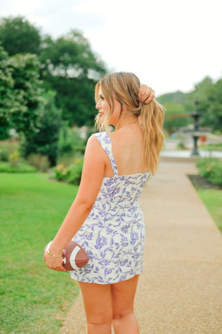 Purple Floral Jacquard Mini Dress | Select Trends Boutique