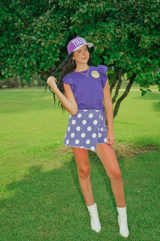 Purple Flutter Sleeve Top | Select Trends Boutique