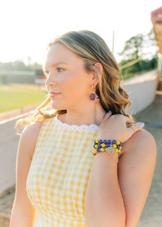 Purple Football Helmet Earrings | Select Trends Boutique