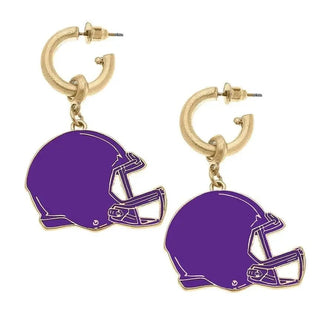 Purple Football Helmet Earrings | Select Trends Boutique