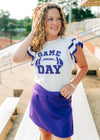 Purple Gameday Ruffle Knit Top - Select Trends Boutique