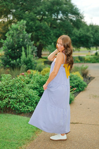 Purple Gingham Tie Back Maxi Dress | Select Trends Boutique