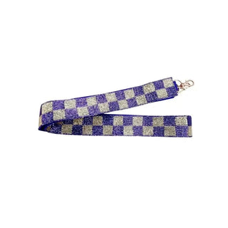 Purple & Gold Checkered Bag Strap - Select Trends Boutique