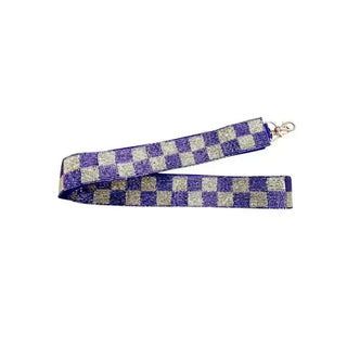 Purple & Gold Checkered Bag Strap | Select Trends Boutique