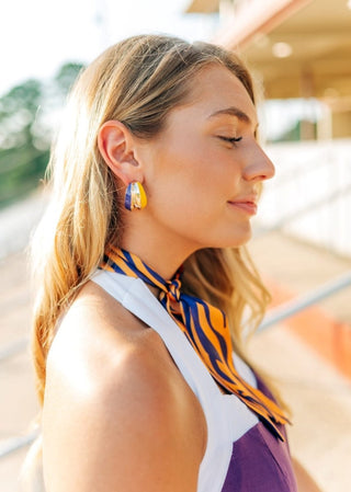 Purple & Gold Chunky Hoops - Select Trends Boutique