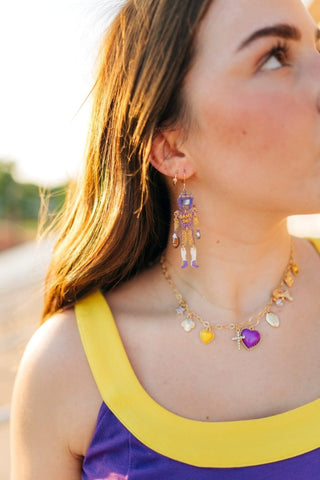 Purple & Gold Football Player Drops | Select Trends Boutique