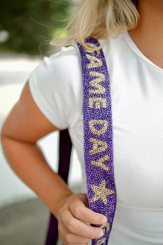Purple & Gold Gameday Bag Strap | Select Trends Boutique