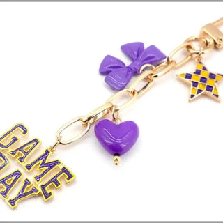 Purple & Gold Gameday Keychain - Select Trends Boutique