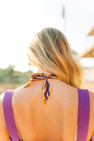 Purple & Gold Heart Charm Scarf Necklace - Select Trends Boutique