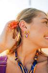 Purple & Gold Heart Football Studs - Select Trends Boutique