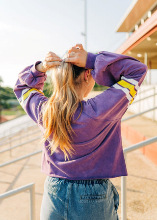 Purple & Gold Longsleeve Jersey Top - Select Trends Boutique
