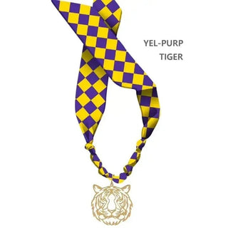 Purple & Gold Tiger Scarf Necklace - Select Trends Boutique