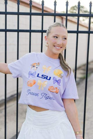 Purple LSU Coquette Graphic Tee | Select Trends Boutique