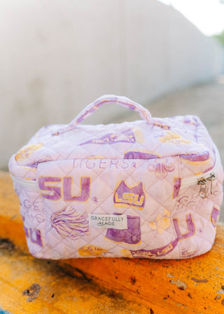 Purple LSU Make Up Toiletry Bag - Select Trends Boutique