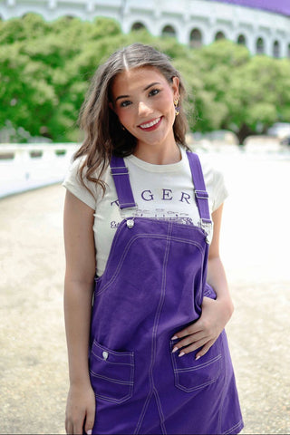 Purple Overall Mini Dress | Select Trends Boutique