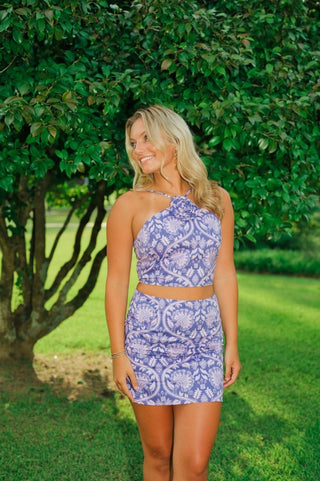 Purple Paisley Mini Skirt Set | Select Trends Boutique