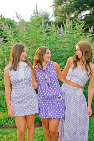 Purple Polka Dot Bubble Hem Dress | Select Trends Boutique