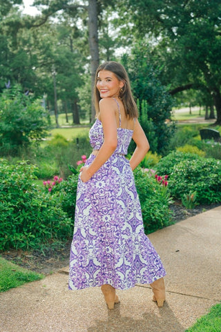 Purple Printed Top & Midi Skirt Set | Select Trends Boutique
