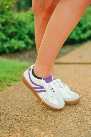 Purple Retro Gameday Sneakers | Select Trends Boutique