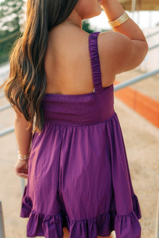 Purple Ruffle Hem Bustier Mini Dress - Select Trends Boutique