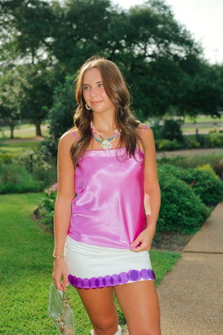 Purple Satin Square Neck Cami | Select Trends Boutique